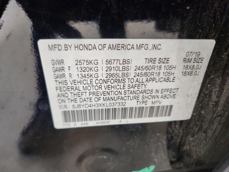Продаж на аукціоні авто 2019 Acura Mdx, vin: 5J8YD4H3XKL037332, номер лоту: 63139466