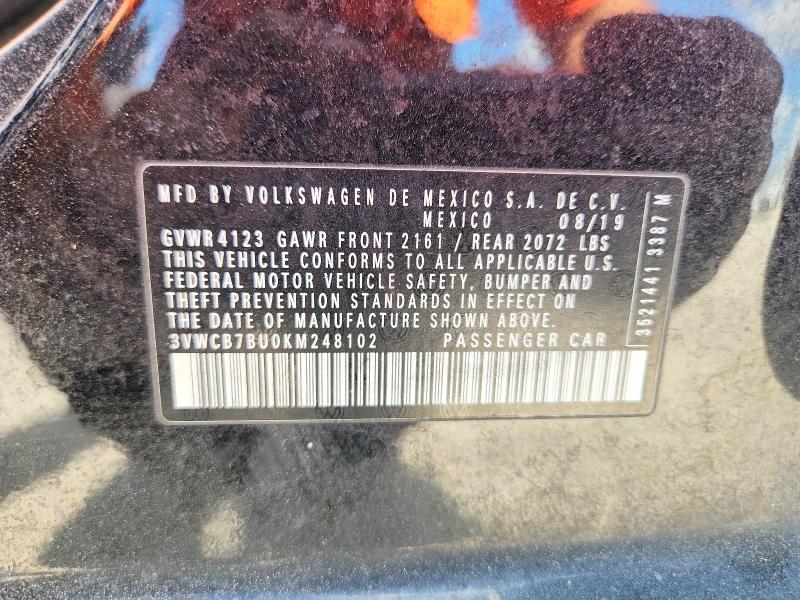 66402626 :رقم المزاد ، 3VWCB7BU0KM248102 vin ، 2019 Volkswagen Jetta مزاد بيع