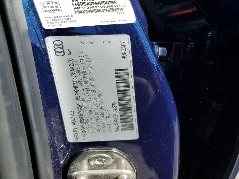 Продажа на аукционе авто 2017 Audi A3, vin: WAUAUGFF9H1043879, номер лота: 64285136
