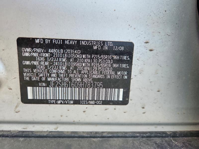 Aukcja sprzedaży 2009 Subaru Forester, vin: JF2SH61609H783795, numer aukcji: 63323066