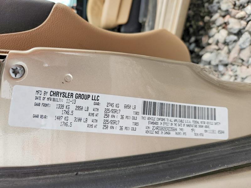64419016 :رقم المزاد ، 2C4RDGBG5ER235604 vin ، 2014 Dodge Grand Caravan مزاد بيع