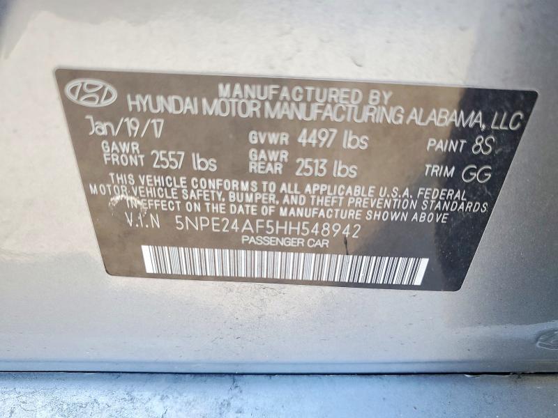 Продажа на аукционе авто 2017 Hyundai Sonata, vin: 5NPE24AF5HH548942, номер лота: 61448976