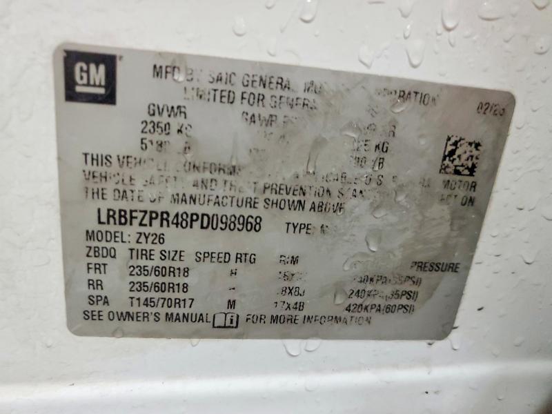2023 Buick Envision მანქანა იყიდება აუქციონზე, vin: LRBFZPR48PD098968, აუქციონის ნომერი: 66404076