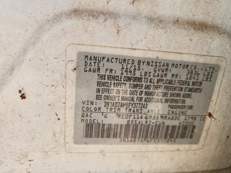 Aukcja sprzedaży 2015 Nissan Sentra, vin: 3N1AB7AP6FY377243, numer aukcji: 64458046