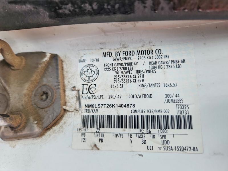 65385886 :رقم المزاد ، NM0LS7T26K1404878 vin ، 2019 Ford Transit Connect مزاد بيع