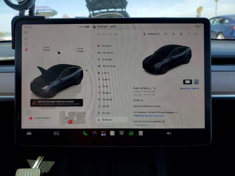 Aukcja sprzedaży 2025 Tesla Model Y, vin: 7SAYGDEE4SF216709, numer aukcji: 65953856