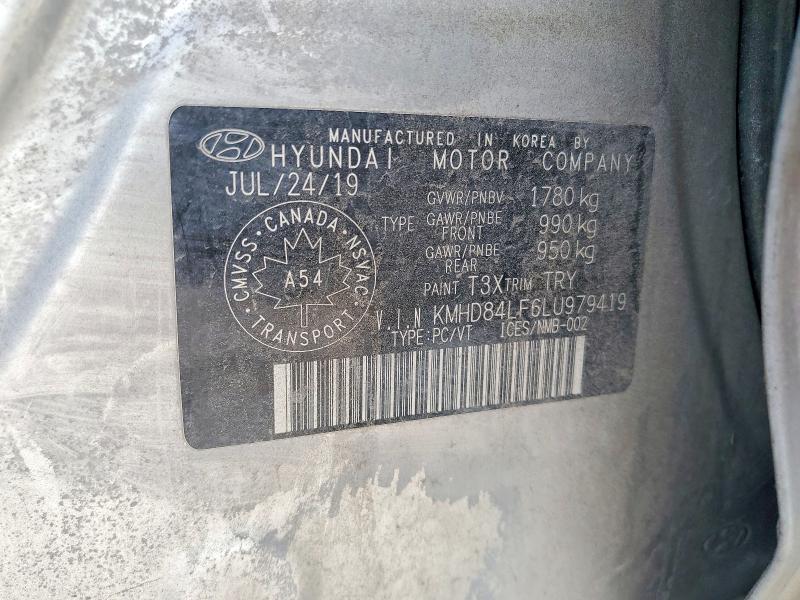 Auction sale of the 2020 Hyundai Elantra, vin: KMHD84LF6LU979419, lot number: 63378206