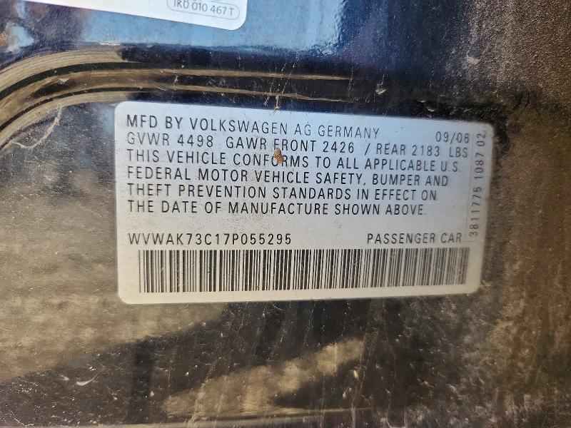 65795076 :رقم المزاد ، WVWAK73C17P055295 vin ، 2007 Volkswagen Passat مزاد بيع