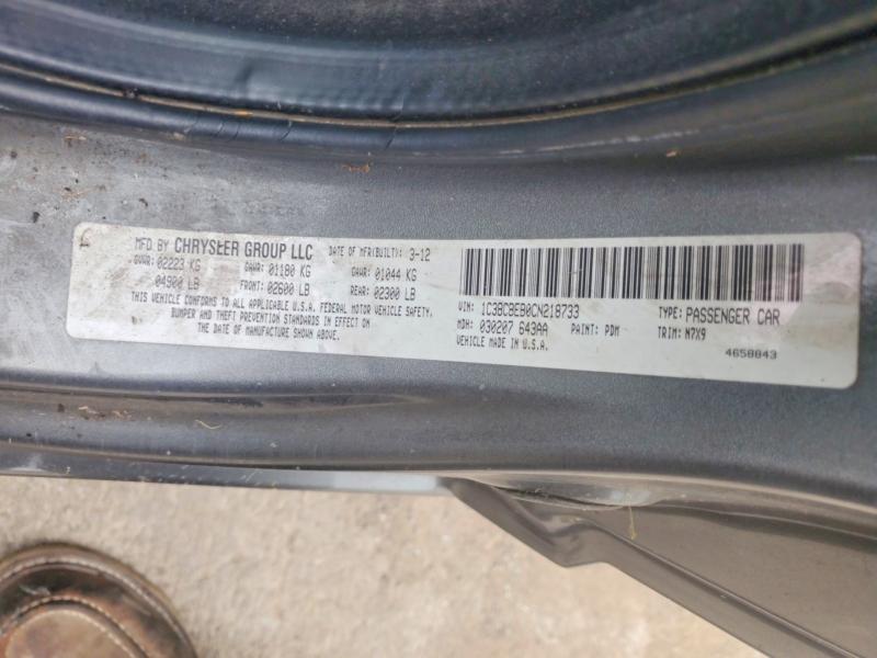 65599996 :رقم المزاد ، 1C3BCBEB0CN218733 vin ، 2012 Chrysler 200 مزاد بيع
