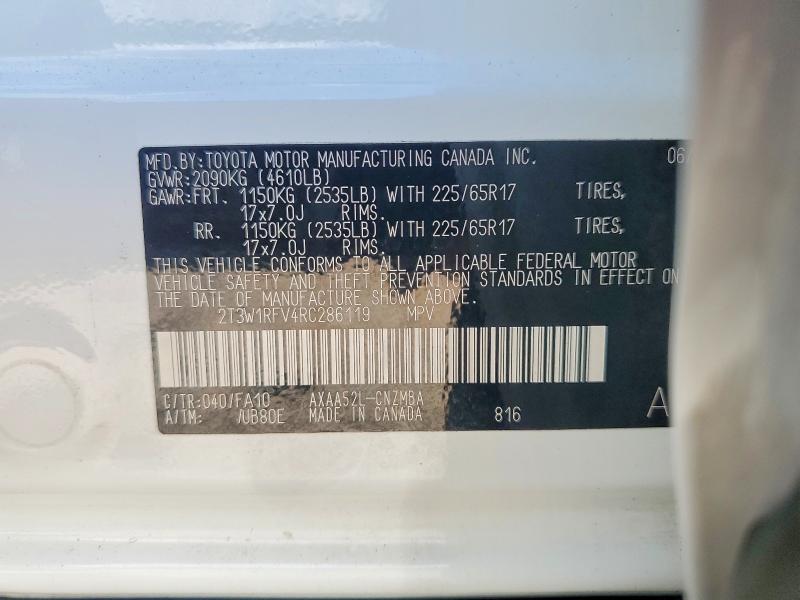 Продажа на аукционе авто 2024 Toyota Rav4, vin: 2T3W1RFV4RC286119, номер лота: 63991846