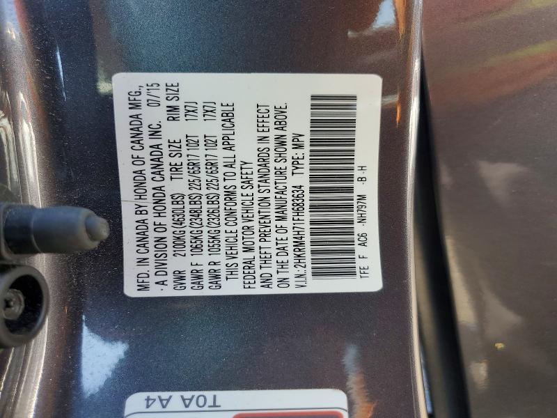 64155406 :رقم المزاد ، 2HKRM4H71FH683634 vin ، 2015 Honda Cr-v مزاد بيع