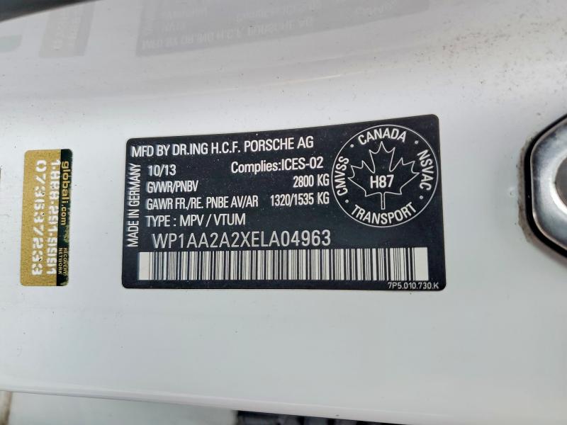 Aukcja sprzedaży 2014 Porsche Cayenne, vin: WP1AA2A2XELA04963, numer aukcji: 63663356