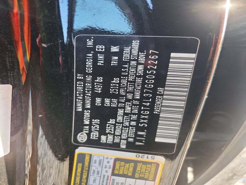 66606686 :رقم المزاد ، 5XXGT4L37GG052267 vin ، 2016 Kia Optima مزاد بيع