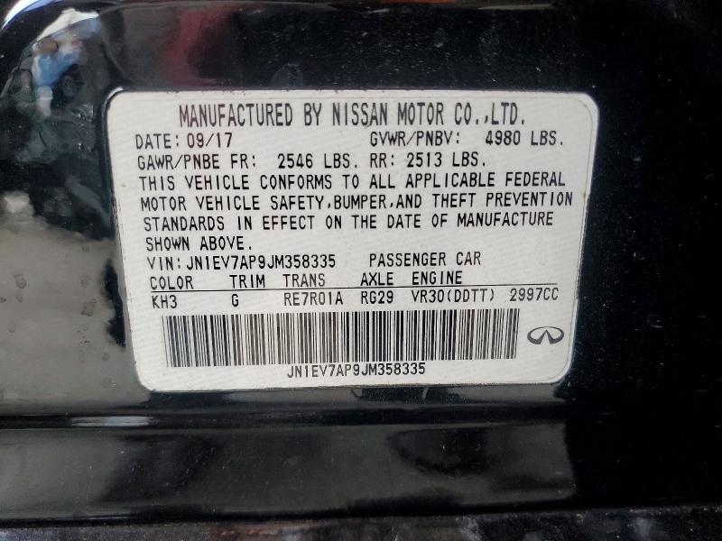 Продаж на аукціоні авто 2018 Infiniti Q50, vin: JN1EV7AP9JM358335, номер лоту: 63667996