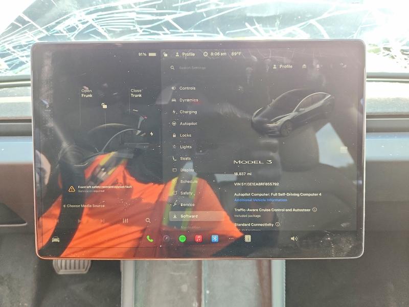 2024 Tesla Model 3 მანქანა იყიდება აუქციონზე, vin: 5YJ3E1EA8RF855792, აუქციონის ნომერი: 66348436