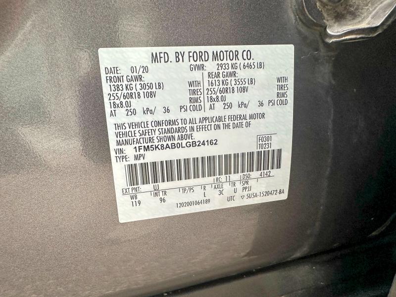 Продажа на аукционе авто 2020 Ford Explorer, vin: 1FM5K8AB0LGB24162, номер лота: 66985106