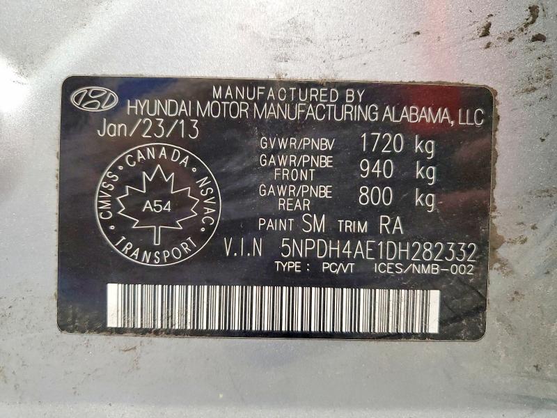 Aukcja sprzedaży 2013 Hyundai Elantra, vin: 5NPDH4AE1DH282332, numer aukcji: 66627086