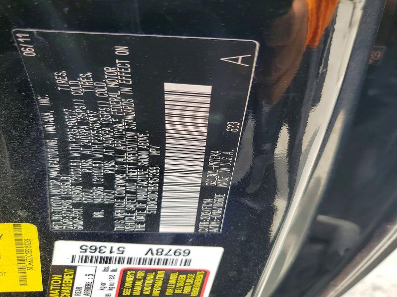 66388756 :رقم المزاد ، 5TDKK3DC1BS151289 vin ، 2011 Toyota Sienna مزاد بيع