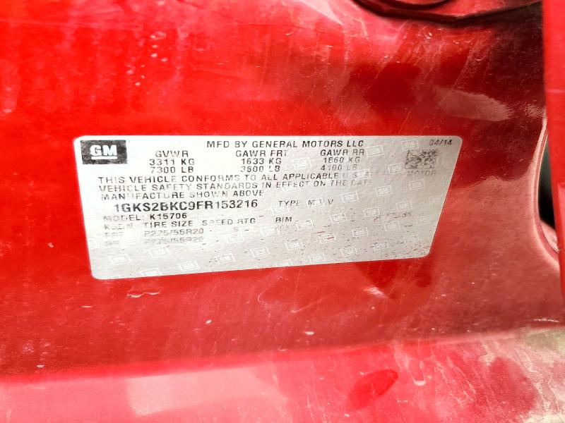 Aukcja sprzedaży 2015 Gmc Yukon, vin: 1GKS2BKC9FR153216, numer aukcji: 62885896