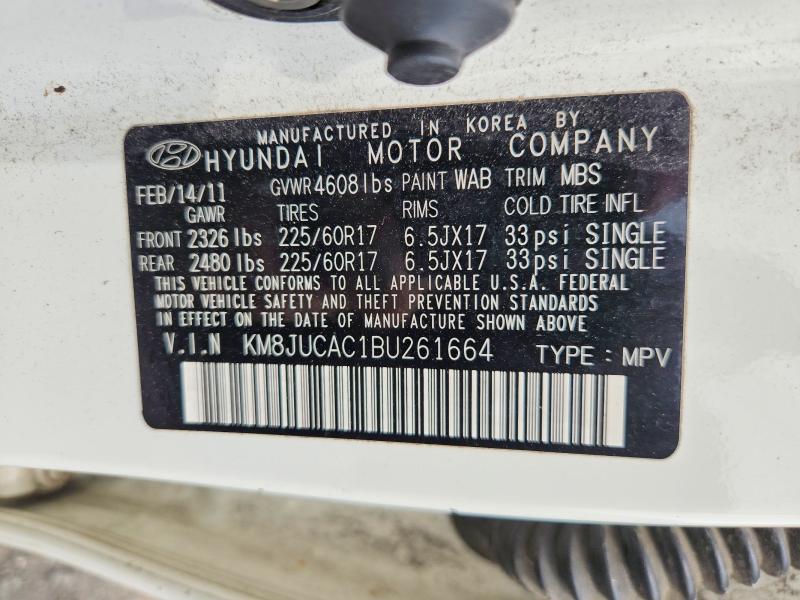 66970066 :رقم المزاد ، KM8JUCAC1BU261664 vin ، 2011 Hyundai Tucson مزاد بيع
