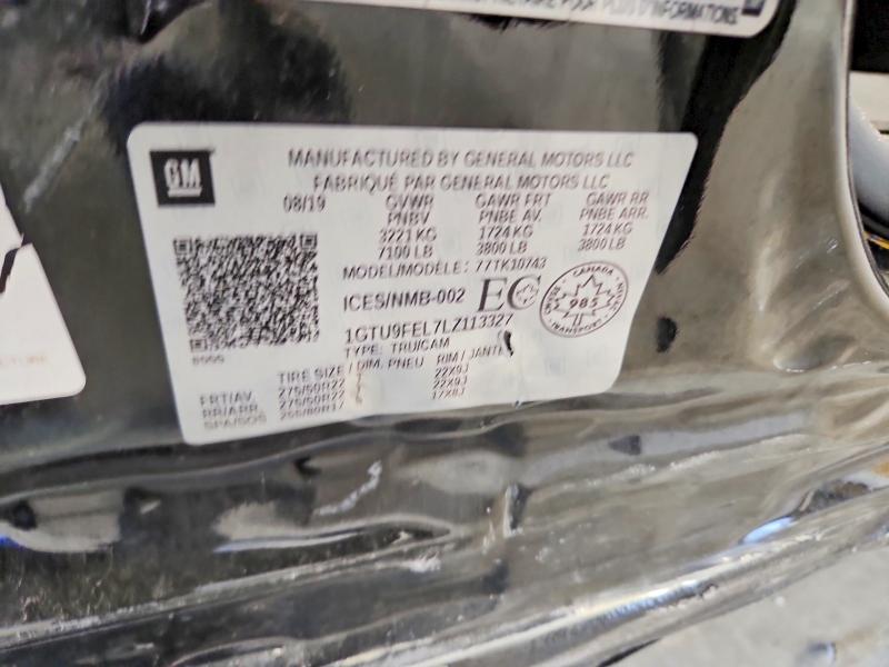 2020 Gmc Sierra მანქანა იყიდება აუქციონზე, vin: 1GTU9FEL7LZ113327, აუქციონის ნომერი: 66761376