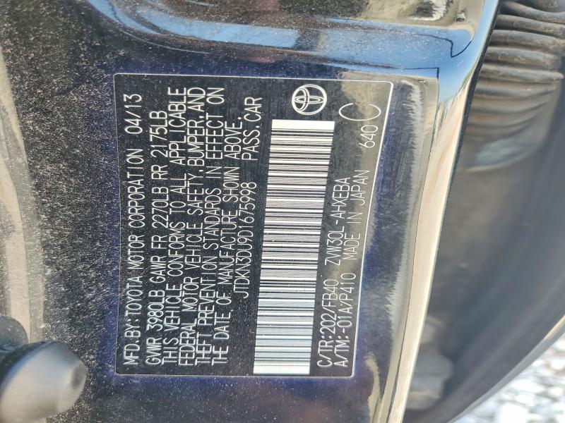 Продажа на аукционе авто 2013 Toyota Prius, vin: JTDKN3DU9D1675998, номер лота: 64583006