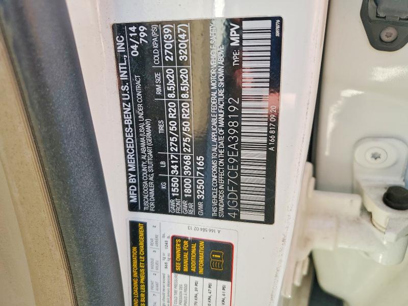 Продаж на аукціоні авто 2014 Mercedes-benz Gl, vin: 4JGDF7CE9EA398192, номер лоту: 64620306
