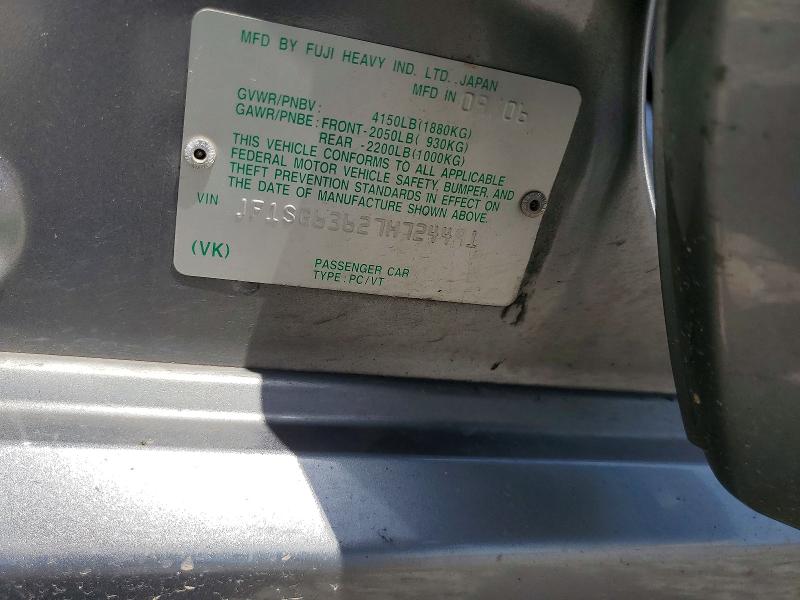 65287886 :رقم المزاد ، JF1SG63627H724491 vin ، 2007 Subaru Forester مزاد بيع