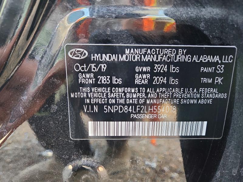 2020 Hyundai Elantra მანქანა იყიდება აუქციონზე, vin: 5NPD84LF2LH554018, აუქციონის ნომერი: 65874436