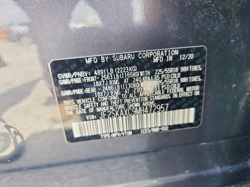 Продаж на аукціоні авто 2021 Subaru Forester, vin: JF2SKAXC9MH472957, номер лоту: 66913176