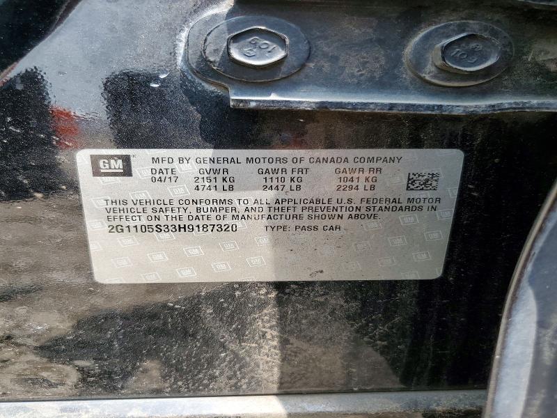 63915526 :رقم المزاد ، 2G1105S33H9187320 vin ، 2017 Chevrolet Impala مزاد بيع