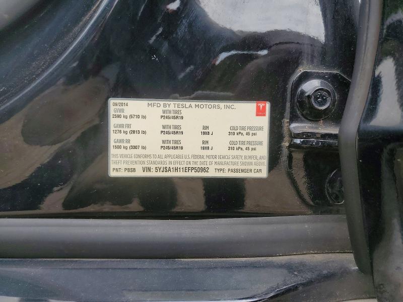 65732606 :رقم المزاد ، 5YJSA1H11EFP50962 vin ، 2014 Tesla Model S مزاد بيع