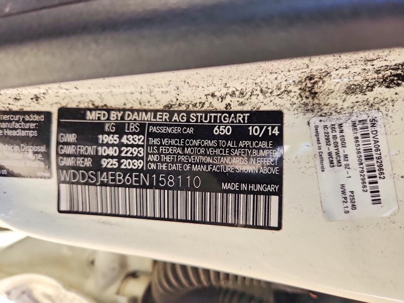 67197896 :رقم المزاد ، WDDSJ4EB6EN158110 vin ، 2014 Mercedes-benz Cla مزاد بيع