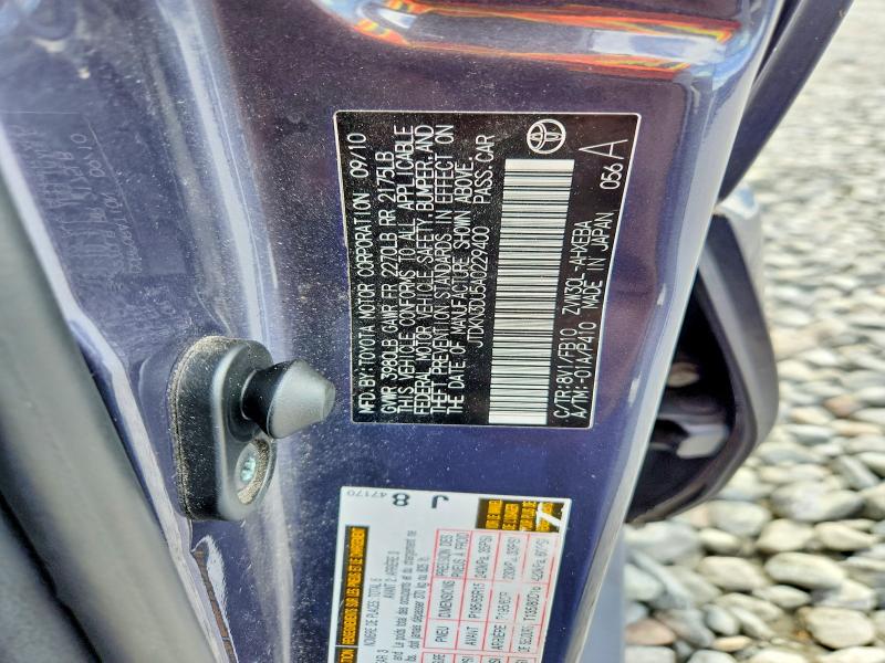 Aukcja sprzedaży 2010 Toyota Prius, vin: JTDKN3DU5A0229400, numer aukcji: 63023456
