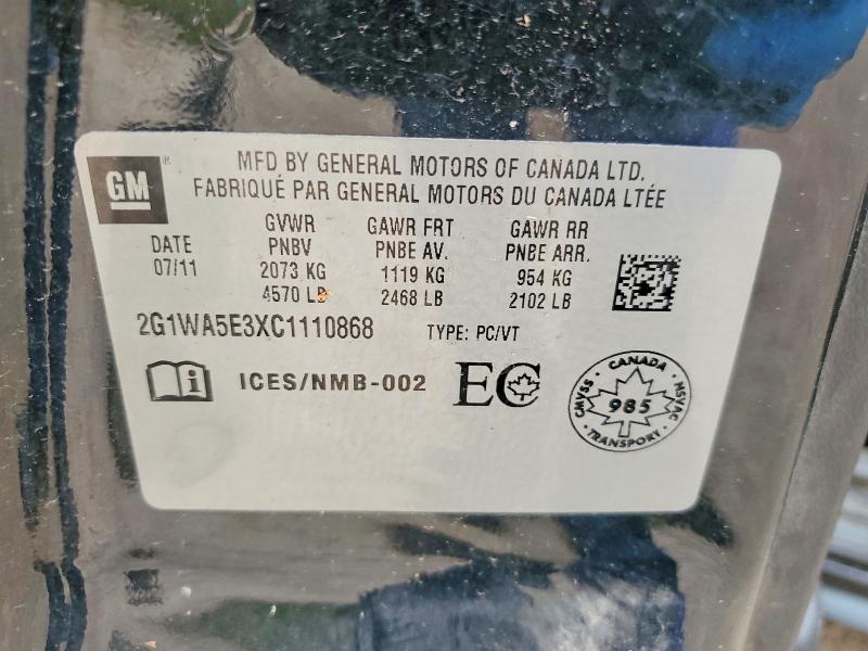 2012 Chevrolet Impala მანქანა იყიდება აუქციონზე, vin: 2G1WA5E3XC1110868, აუქციონის ნომერი: 64154806