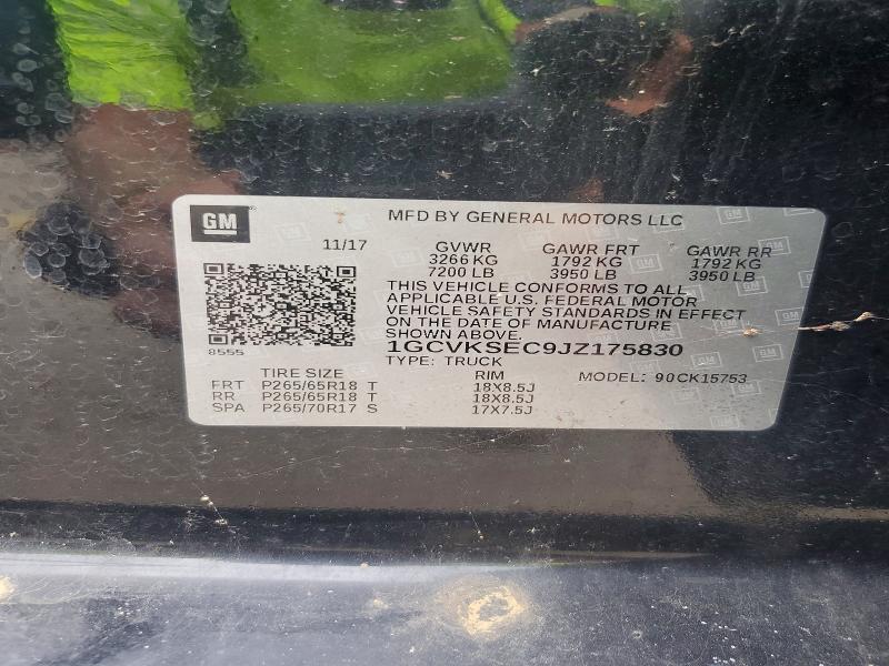 Aukcja sprzedaży 2018 Chevrolet Silverado, vin: 1GCVKSEC9JZ175830, numer aukcji: 65275106