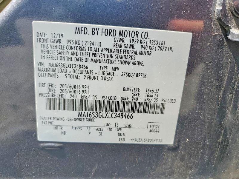 Продажа на аукционе авто 2020 Ford Ecosport, vin: MAJ6S3GLXLC348466, номер лота: 63659686