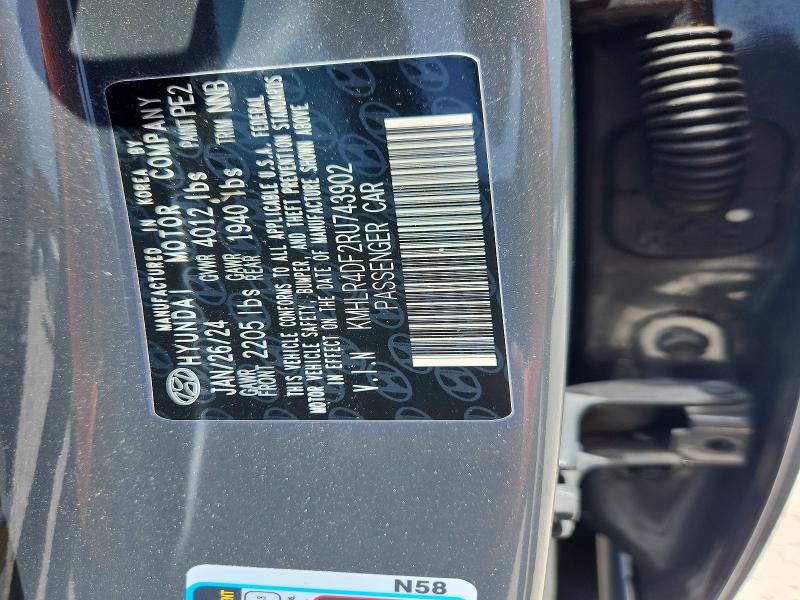 2024 Hyundai Elantra მანქანა იყიდება აუქციონზე, vin: KMHLR4DF2RU743902, აუქციონის ნომერი: 65535506