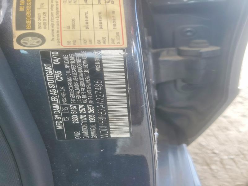 Aukcja sprzedaży 2010 Mercedes-benz E, vin: WDDHF8HB2AA227486, numer aukcji: 65526176