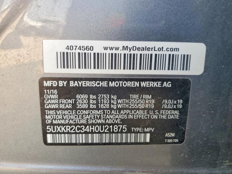 Продаж на аукціоні авто 2017 Bmw X5, vin: 5UXKR2C34H0U21875, номер лоту: 65028146