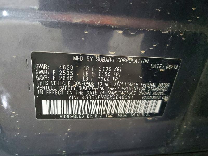 Aukcja sprzedaży 2019 Subaru Legacy, vin: 4S3BNEN63K3040501, numer aukcji: 66999386