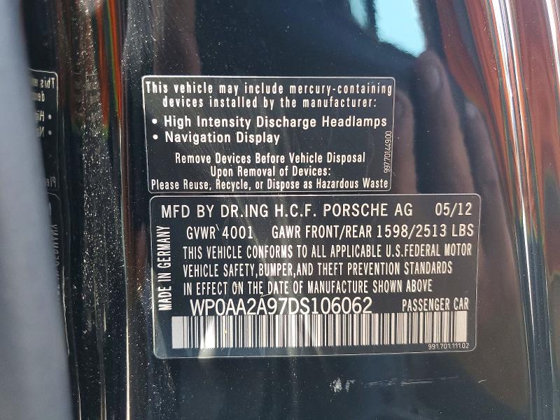 66775786 :رقم المزاد ، WP0AA2A97DS106062 vin ، 2013 Porsche 911 مزاد بيع