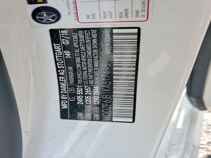 Aukcja sprzedaży 2019 Mercedes-benz E, vin: WDDZF6JB1KA517495, numer aukcji: 64560656