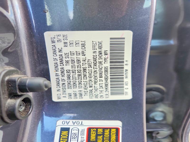 64931156 :رقم المزاد ، 2HKRM3H48GH558695 vin ، 2016 Honda Cr-v مزاد بيع