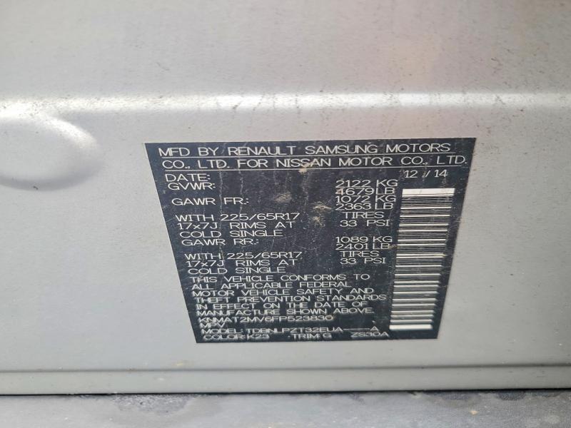 63997696 :رقم المزاد ، KNMAT2MV6FP523830 vin ، 2015 Nissan Rogue مزاد بيع