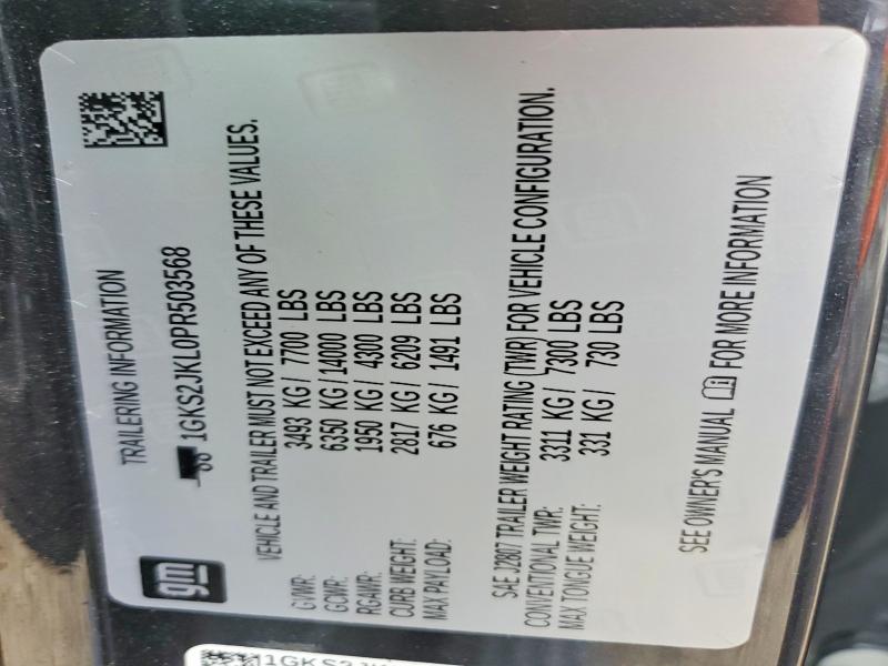 Продаж на аукціоні авто 2023 Gmc Yukon Xl, vin: 1GKS2JKL0PR503568, номер лоту: 64606846