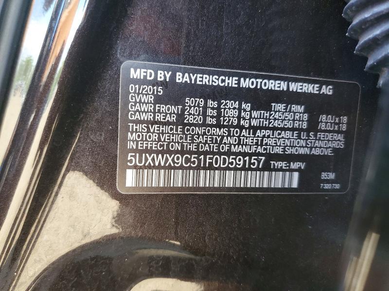 Aukcja sprzedaży 2015 Bmw X3, vin: 5UXWX9C51F0D59157, numer aukcji: 65752006