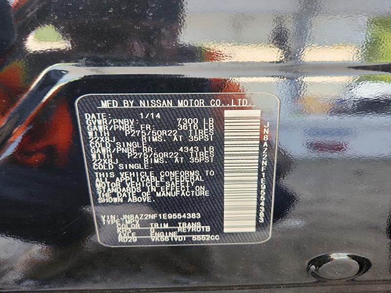 2014 Infiniti Qx80 მანქანა იყიდება აუქციონზე, vin: JN8AZ2NF1E9554383, აუქციონის ნომერი: 65791996