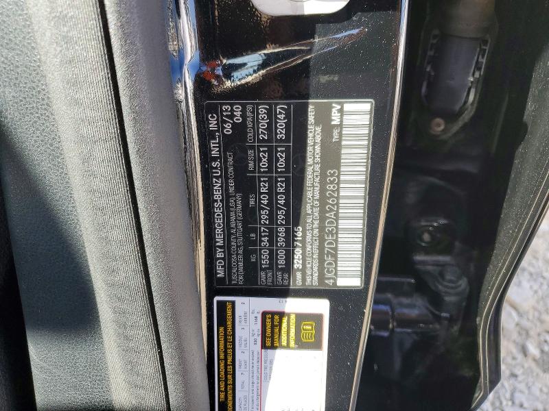 Aukcja sprzedaży 2013 Mercedes-benz Gl, vin: 4JGDF7DE3DA262833, numer aukcji: 65489416