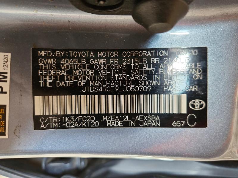 Продажа на аукционе авто 2020 Toyota Corolla, vin: JTDS4RCE9LJ050709, номер лота: 65385666
